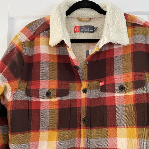 The American Outdoorsman Mens Size M Sherpa Flannel Shaket - Picture 3 of 11